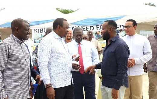 President Uhuru with DP Ruto, Governor Joho, CS Balala and other dignitaries
