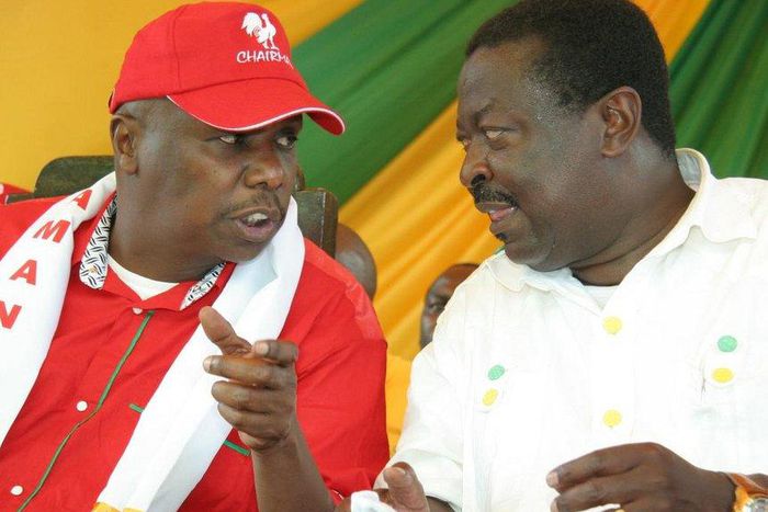 File image of Baringo Senator Gideon Moi with Musalia Mudavadi. The two leaders will share a platform in Kakamega today