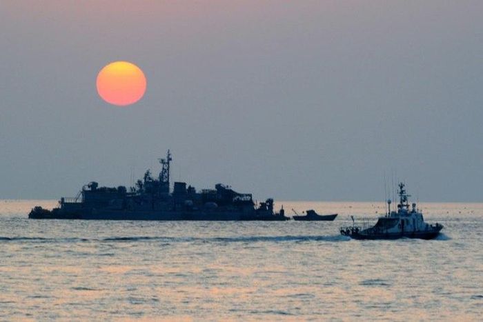 South Korean ships patrol the disputed waters of the Yellow Sea