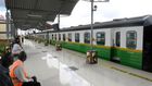 A commuter train at a terminus