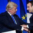 US President Donald Trump (L) and French President Emmanuel Macron avoided comment or criticism over Chinese Nobel Laureate Liu Xiaobo's death at a joint press conference
