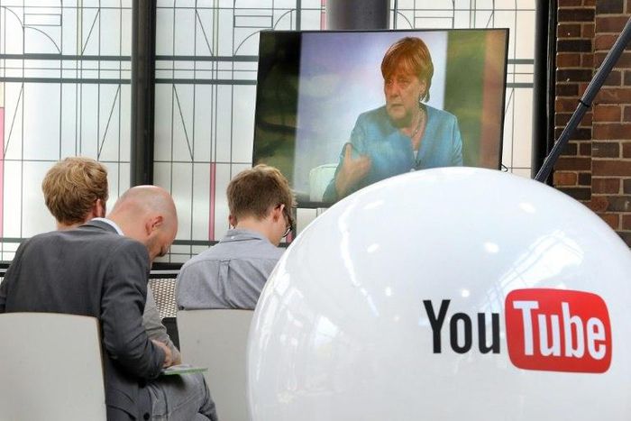 German Chancellor Angela Merkel, campaigning for the youth vote on YouTube ahead of September 24 elections
