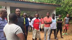 Family members gathered at Kenneth Kamto's family shortly after he was pronounced dead (Daily Nation)