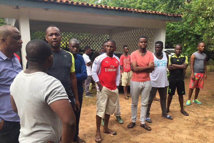 Family members gathered at Kenneth Kamto's family shortly after he was pronounced dead (Daily Nation)