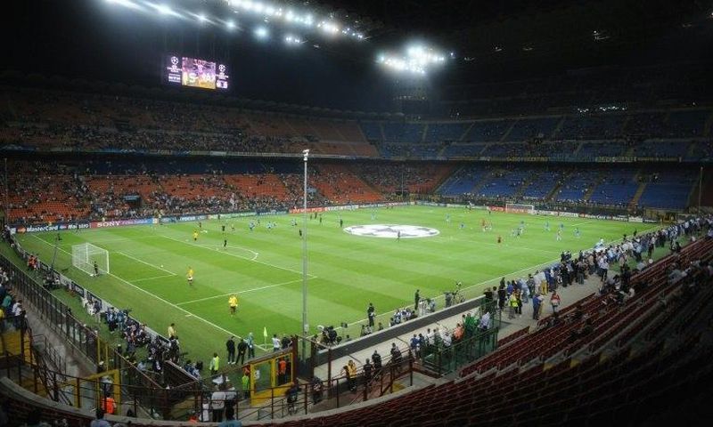 A general view of San Siro stadium is seen before the qualifying round of the Champions League match between Inter and Trabzonspor on September 14, 2011 in San Siro Stadium in Milan