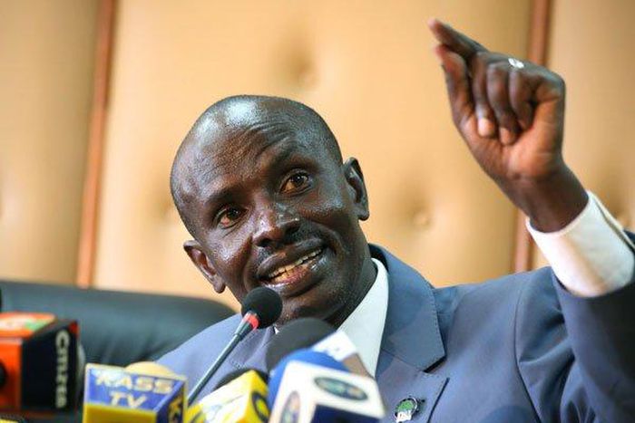 KNUT Secretary General Wilson Sossion addressing the media