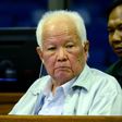 Former Khmer Rouge leader head of state Khieu Samphan (C) denies being part of the killing machine that decimated nearly a quarter of Cambodia's population