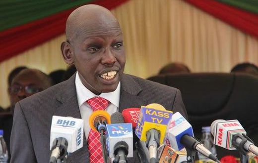 Education PS Belio Kipsang addressing the media
