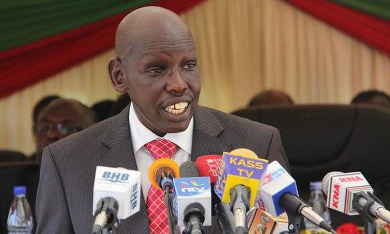 Education PS Belio Kipsang addressing the media