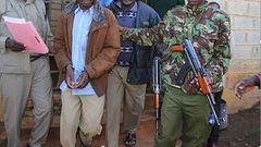 File image of police making an arrest. 3 Ambira High school students who were caught on camera insulting CS Matiangi and Amina Mohamed