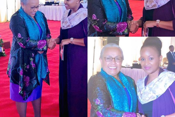 Grace Mslame with Margret Kenyatta. Grace Msalame speaks after surgery