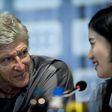 Arsenal's managerArsene Wenger gives a press conference ahead of the International Champions Cup football match between Bayern Munich and Arsenal in Shanghai
