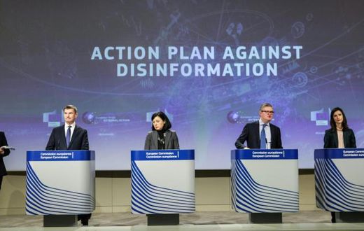 A meeting on disinformation at the EU Commission headquarters in Brussels on December 5, 2018