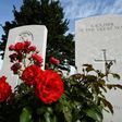 Headstones of soldiers who fell in World War One at The Tyne Cot Commonwealth War Graves Cemetery in Zonnebeke on July 31, 2017, as part of a series of commemorations for the 100th anniversary of the Battle of Passchendaele
