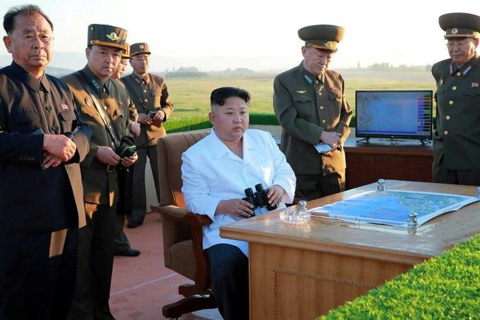 North Korea's leader Kim Jong-Un 9C) supervised the test launch of a guided ballistic rocket on May 29, the third missile test by the nuclear-armed regime in less than three weeks