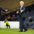 Scotland's manager Gordon Strachan (R) gestures on the touchline during the World Cup 2018 qualification football match against Slovenia March 26, 2017