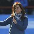 Argentinian former President (2007-2015) Cristina Kirchner delivers a speech during a rally in Buenos Aires on June 20, 2017