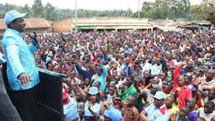 Wiper leader Kalonzo Musyoka addresses a past rally at Kimera Shopping centre in Nyamira County.