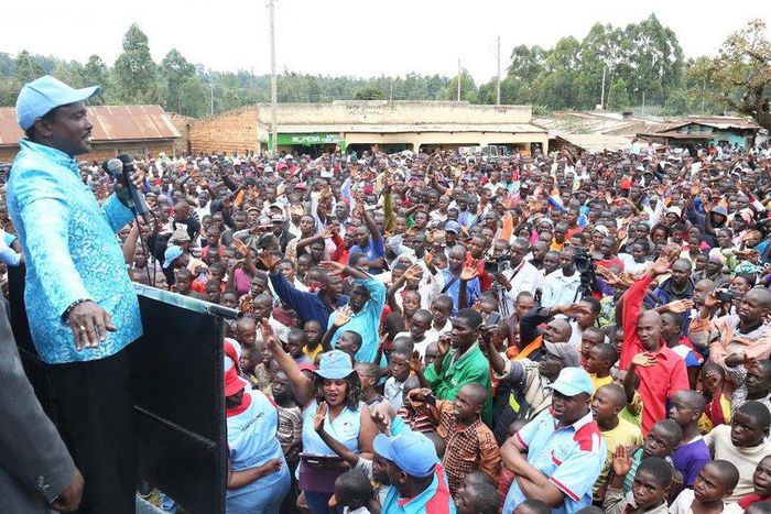 Wiper leader Kalonzo Musyoka addresses a past rally at Kimera Shopping centre in Nyamira County.