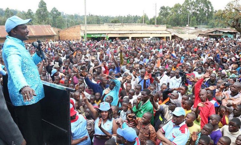 Wiper leader Kalonzo Musyoka addresses a past rally at Kimera Shopping centre in Nyamira County.