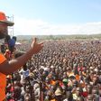 Governor Hassan Joho addresses a rally in Mombasa County.