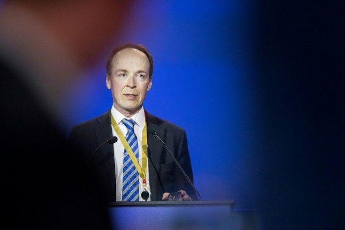 Jussi Halla-aho won the vote after arguing that the party had to pursue its policies more aggressively