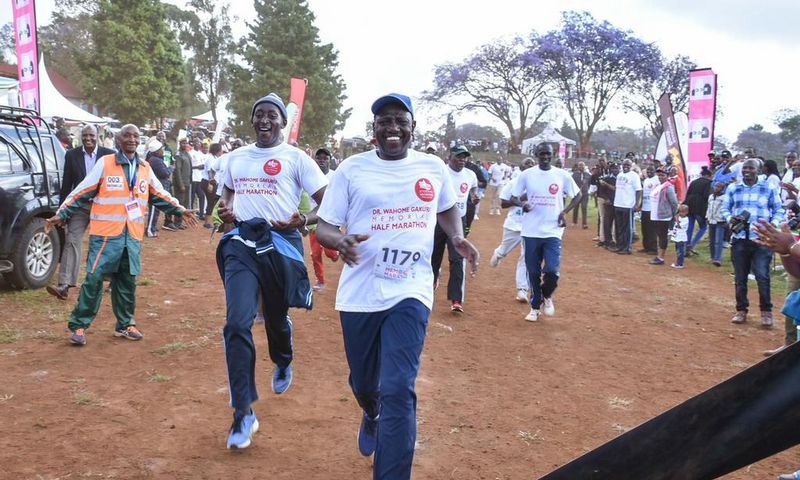 DP Ruto runs during Dr Wahome Gakuru Memorial Half Marathon
