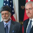 US Secretary of State Rex Tillerson(R) answers a question from the media standing with the Foreign Minister of Oman, Yusuf bin Alawi-bin Abdullah, inside the Treaty Room at US Department of State July 21, 2017, in Washington, DC.