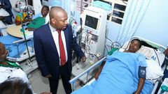 Mike Sonko during a past visit at Mbagathi Hospital