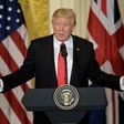 US President Donald Trump speaks during a press conference with British Prime Minister Theresa May at the White House on January 27, 2017