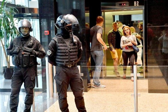 The Gulliver shopping mall in Kiev was among the sites raided by police and prosecutors