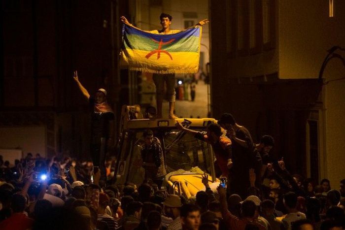 Protesters gather in Al-Hoceima, Morocco, where activists have been calling for their protest leader Nasser Zefzafi to be released