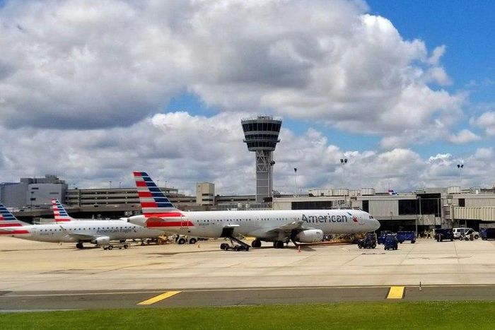 American Airlines planes are viewed at Philadelphia International Airport in July 2017