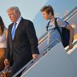 US President Donald Trump has been joned in the White House by First Lady Melania Trump and their son Barron