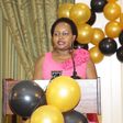 Chief Guest, Kirinyaga Governor Anne Waiguru addresses journalists at the Scribes end of year party 2018