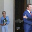 French President Emmanuel Macron, seen welcoming ex-California governor-turned climate campaigner Arnold Schwarzenegger to Paris, is hosting the launch of a draft "Global Environment Pact"