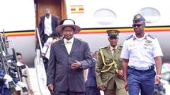 President Museveni arrives in Kenya for the Blue Economy Conference