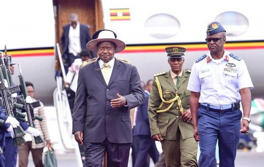 President Museveni arrives in Kenya for the Blue Economy Conference