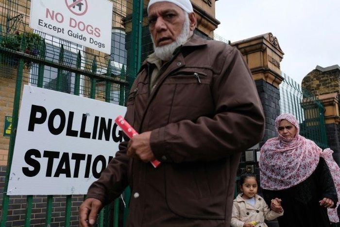 People turn out to vote in east London in the UK general election held in the shadow of terror attacks