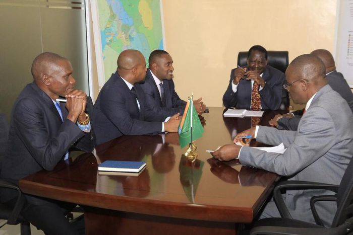 Former PM Raila Odinga hosts MP Dori and others during a private meeting on Wednesday