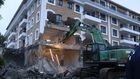 Sany the bulldozer demolishing the Grand Manor hotel in Gigiri