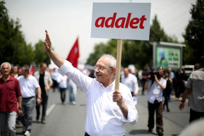 Kemal Kilicdaroglu, leader of Turkey's Republican People's Party (CHP), is trekking from Ankara to Istanbul to protest the jailing of a CHP lawmaker