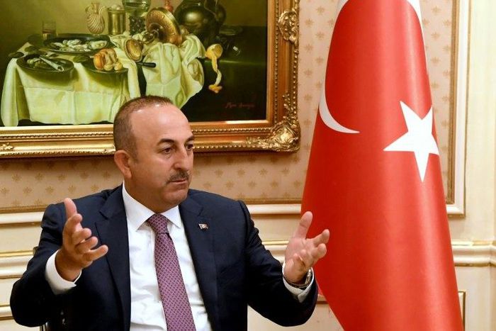 Turkish Foreign Minister Mevlut Cavusoglu attends a news conference in Kuwait City on June 15, 2017 as part of a regional tour aimed at resolving the Gulf crisis