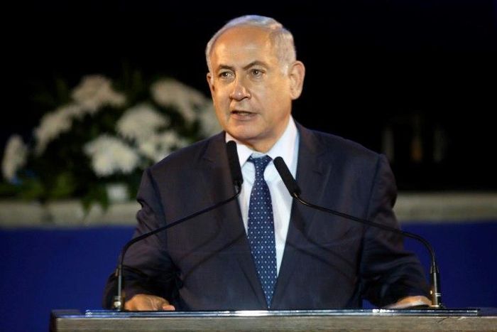 Israeli Prime Minister Benjamin Netanyahu delivers a speech at a ceremony marking the 50th anniversary of the Six-Day War on June 5 2017