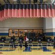 Voters cast their ballots on machines at Cheyenne High School on Election Day on November 8, 2016 in Las Vegas, Nevada