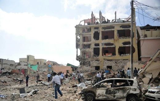 Shabaab militants were driven out of Mogadishu in 2011 but continue to launch terror attacks inside the Somali capital -- such as this raid on a hotel which killed 28 people in January 2017