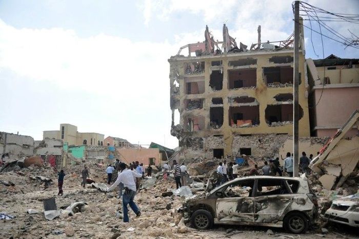 Shabaab militants were driven out of Mogadishu in 2011 but continue to launch terror attacks inside the Somali capital -- such as this raid on a hotel which killed 28 people in January 2017