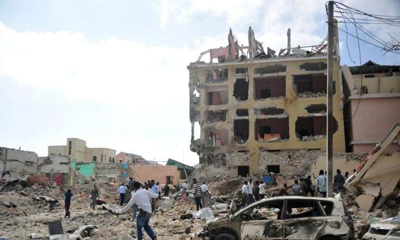 Shabaab militants were driven out of Mogadishu in 2011 but continue to launch terror attacks inside the Somali capital -- such as this raid on a hotel which killed 28 people in January 2017