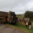 Lorry involved in a past accident at Salama area along Nairobi-Mombasa Highway