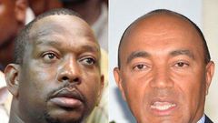 Nairobi Senator Mike Sonko (left) and his opponent Peter Kenneth.